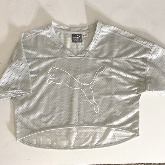 Puma Athletic Jersey Crop Top Sz Sm - Picture 1 of 5